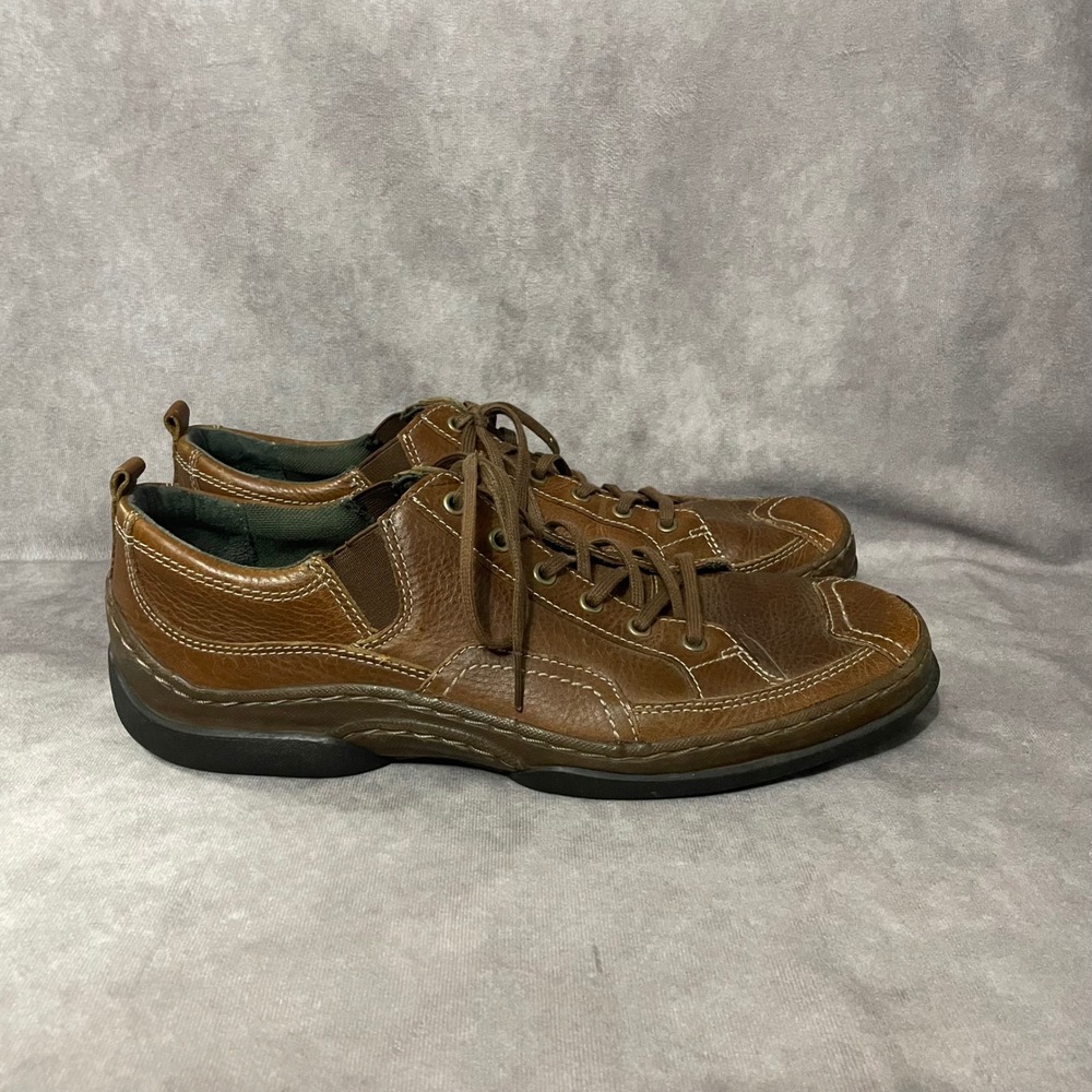 Clarks Leather Oxfords Mens Size 11.5 Brown Casual‎ Lace Up Round Toe Dad Shoe